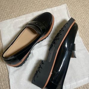 Brand new faux leather penny loafers